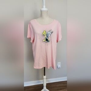 New Disneyworld Pink Tee Tinker Bell Sparkle Accents